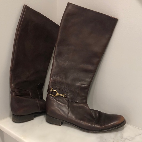 Burberry Leather Brown Boots - Picture 1 of 11